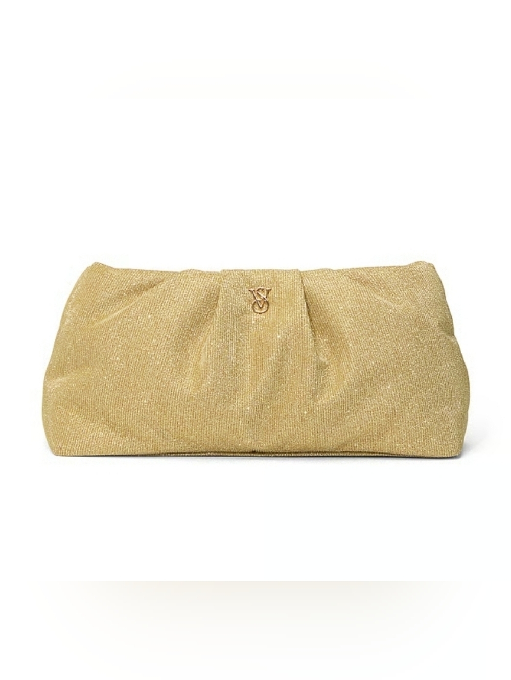 Victoria's Secret Gold Metallic Pleated Clutch